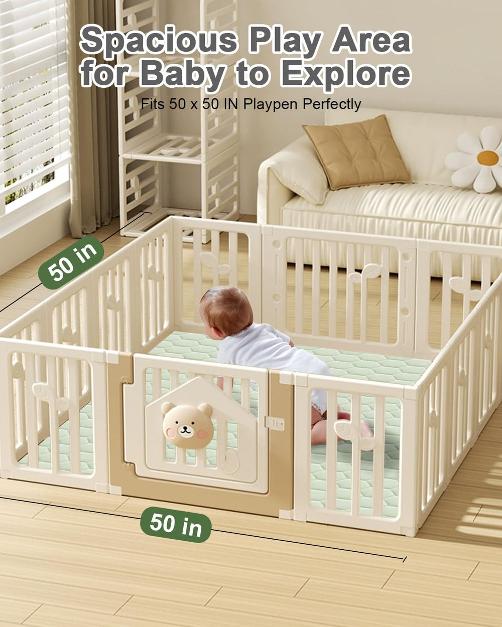 TINYHARBO Premium Foam Baby Play Mat made with non-toxic materials for safe, trusted play.