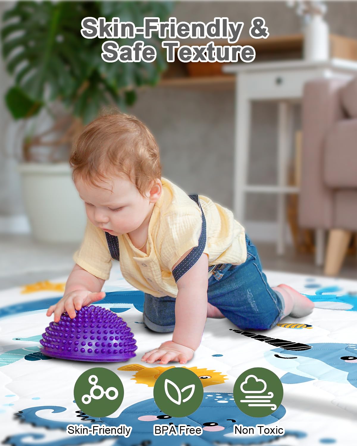 tinyharbo 50x50 play area supports crawling tummy time and exploration