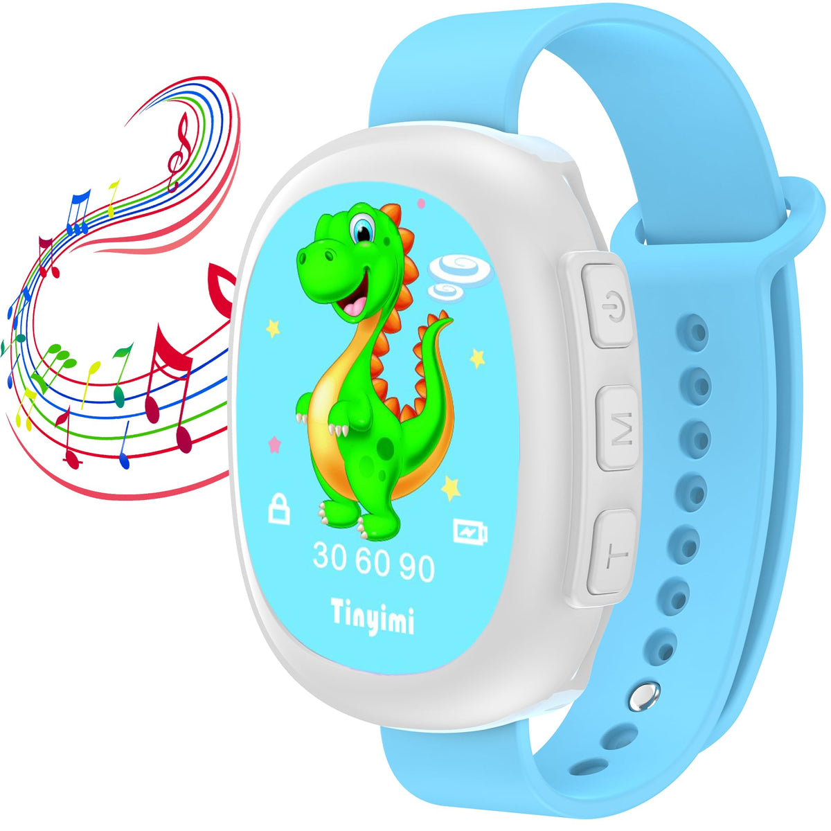 Tinyimi potty trainer dinosaur watch front view supports independent toilet visits