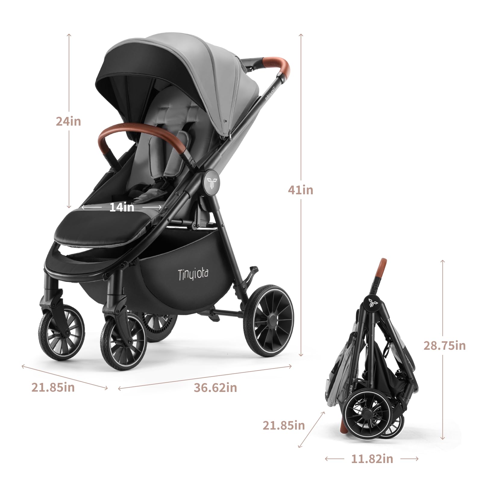Tinyiota stroller mesh ventilation backrest underlines airy, cool rides.