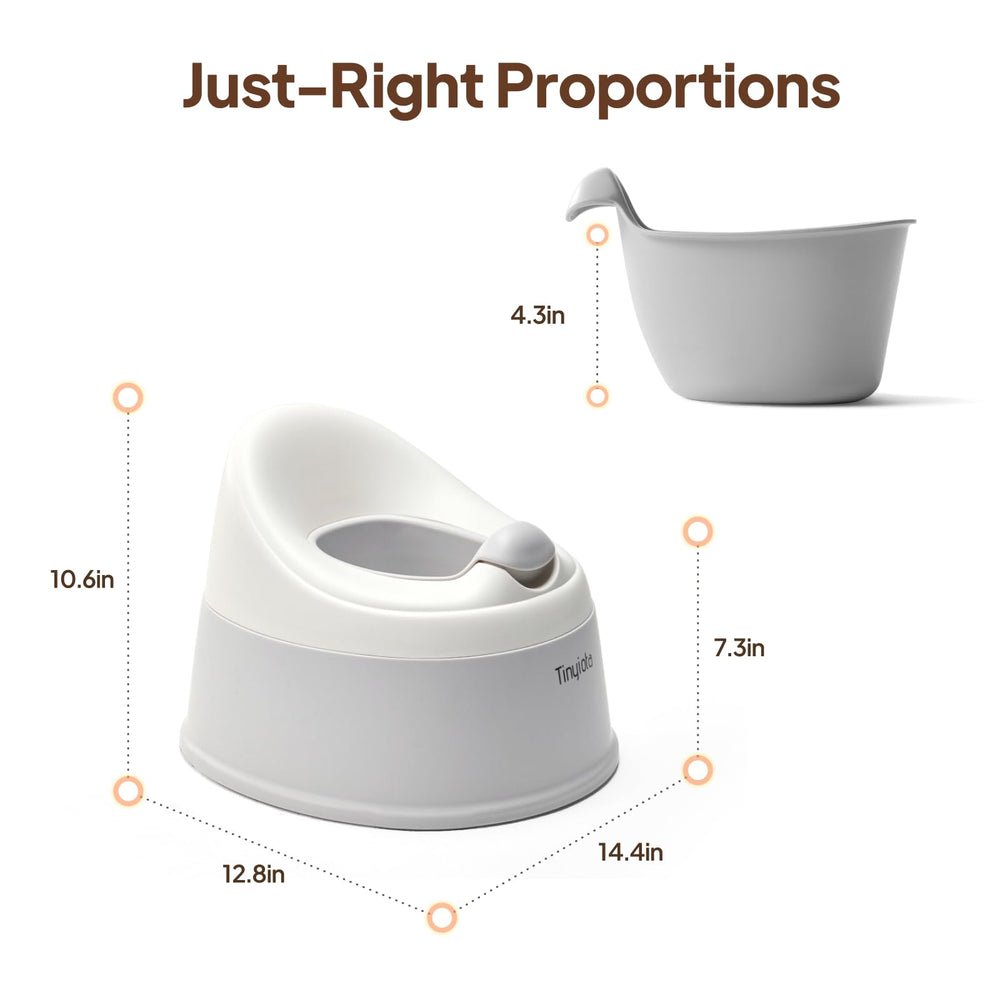 Tinyiota toddler potty gray compact storage with base-inside parts.