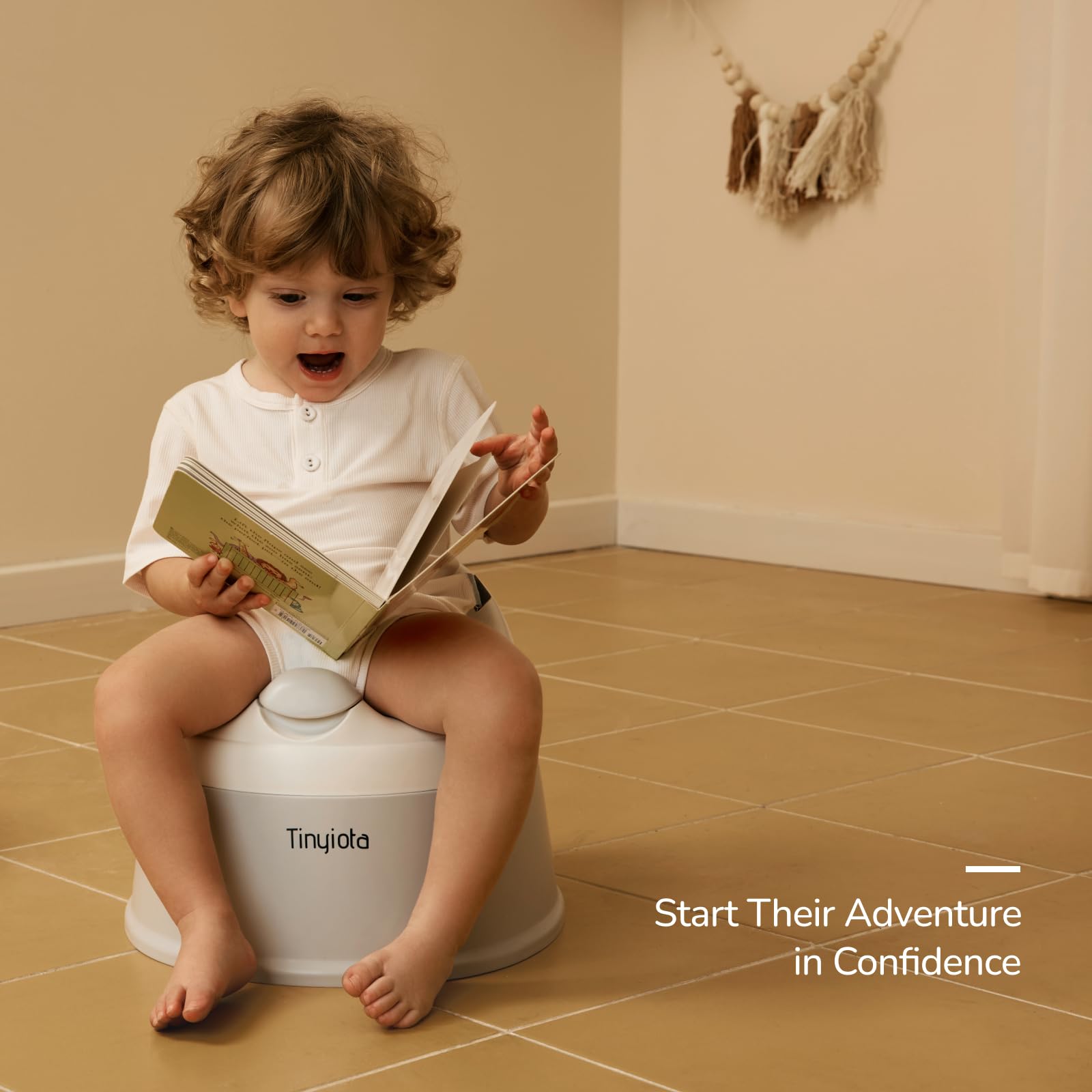 Tinyiota toddler potty gray easy-cleanup simplifies daily bathroom tasks.