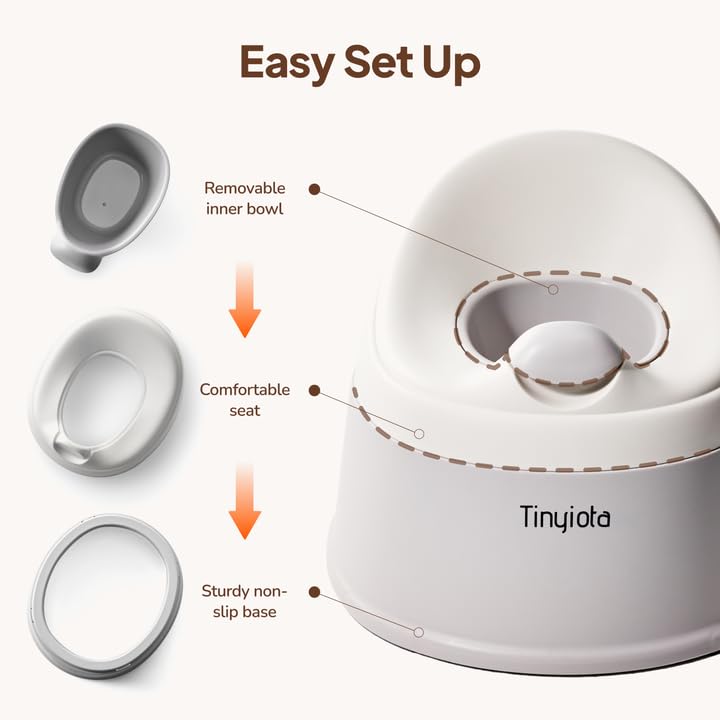 Tinyiota toddler potty gray travel-ready design for on-the-go trips.