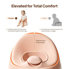 Tinyiota toddler potty removable bowl highlights easy cleanup after use.