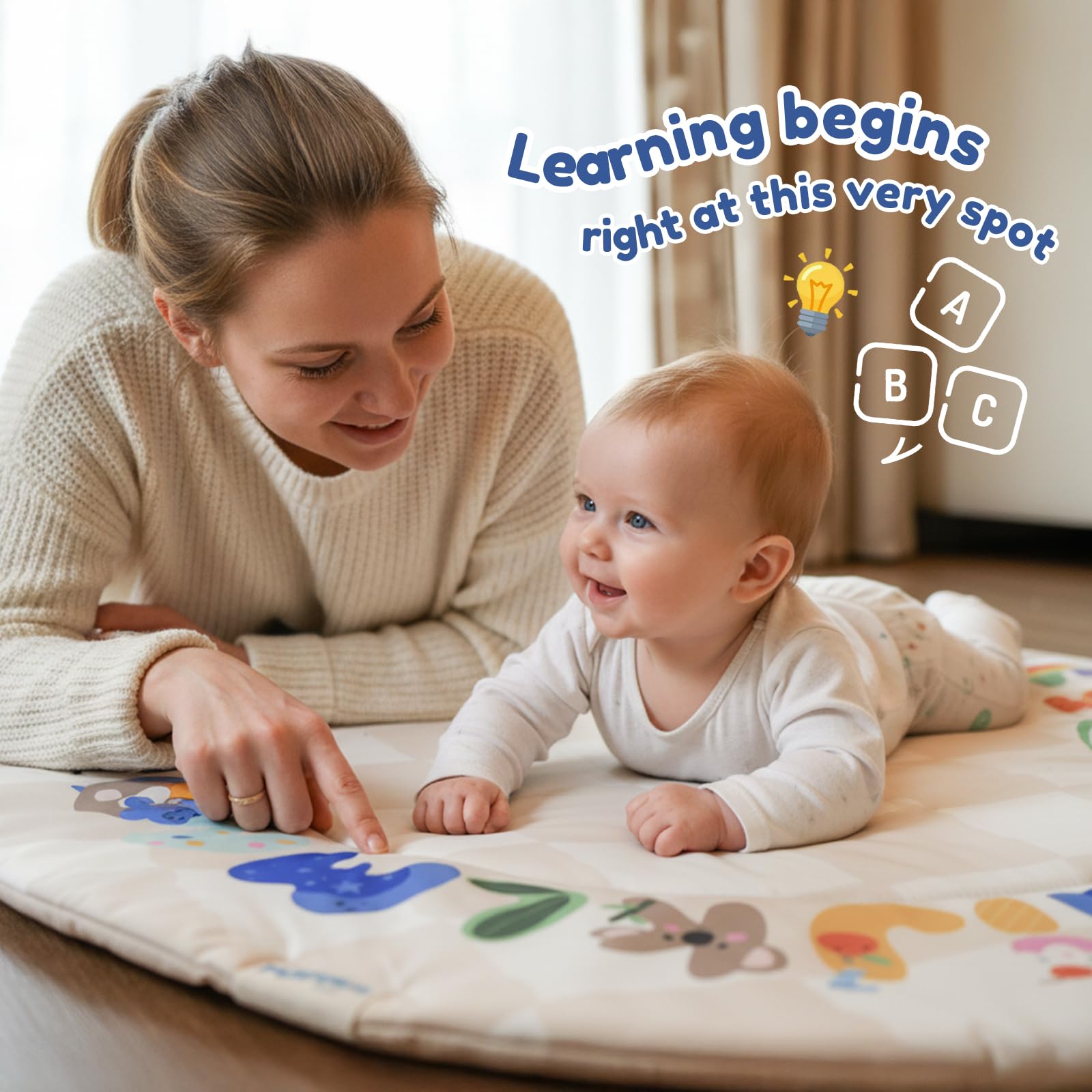 Tiny Marvels Baby Play Gym crinkle-leaf toy offers textured sensory exploration