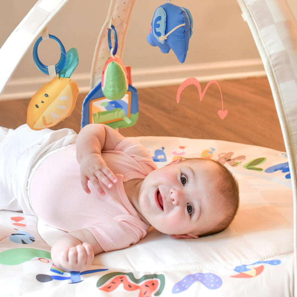 Tiny Marvels Baby Play Gym watermelon squeak enhances tactile and auditory play