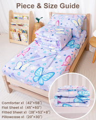 TinyPalsa Butterfly Bedding Flat Sheet—smooth, breathable top layer for restful sleep.
