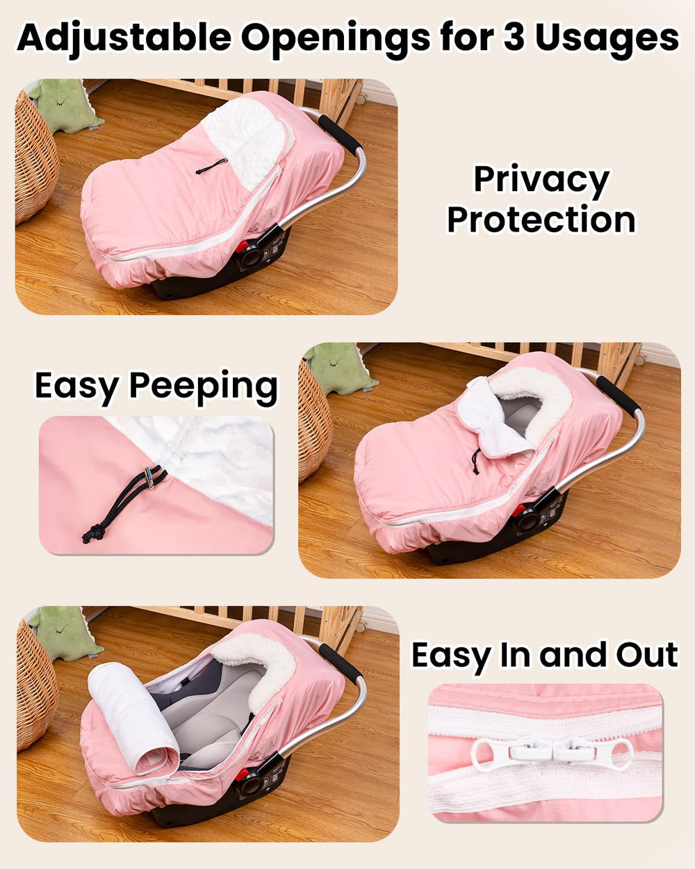 TinyPalsa easy-clean waterproof-outer wipes clean or machine-washes after trips.