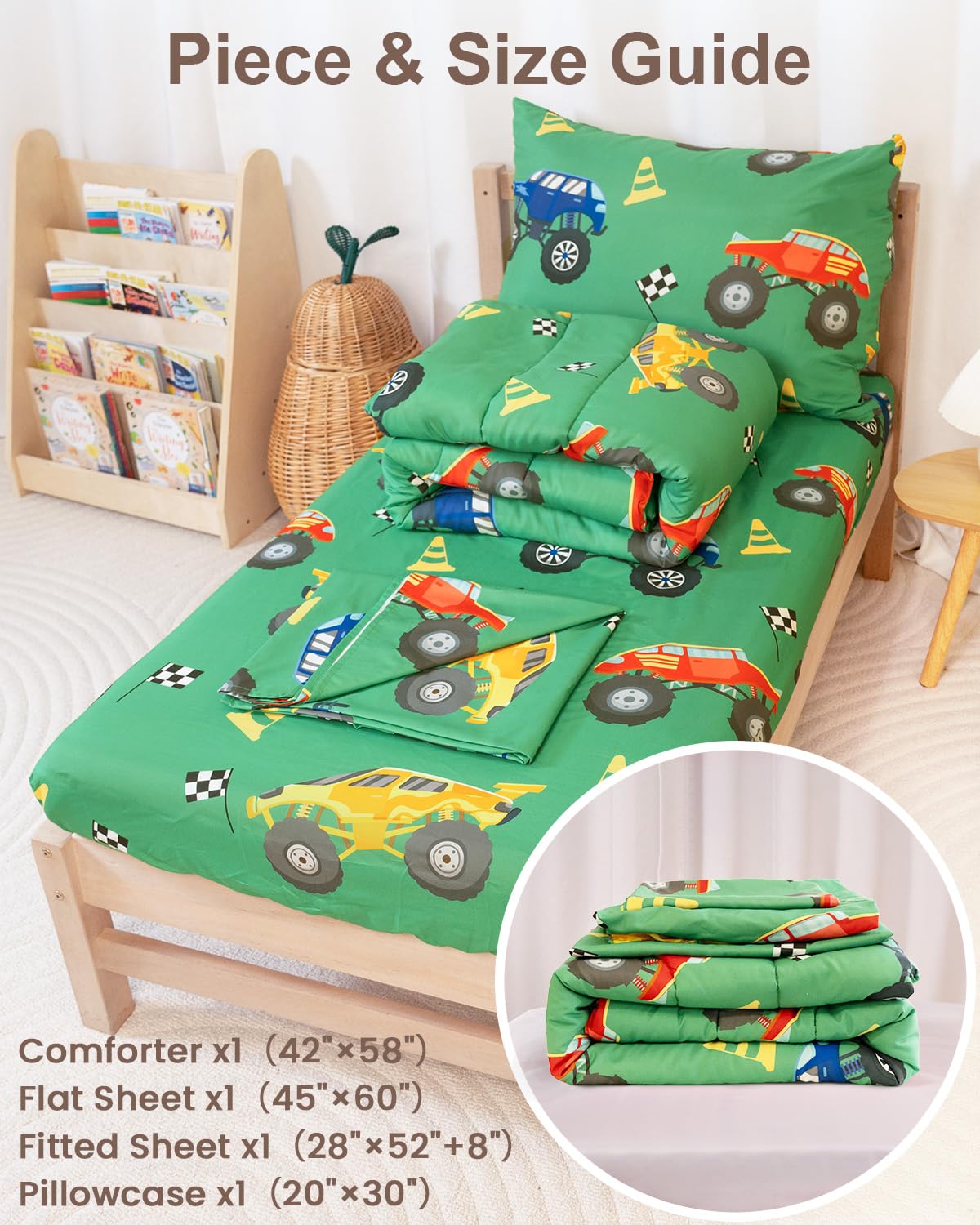 TinyPalsa flat sheet 45 by 60 inches supports easy toddler bed setup.