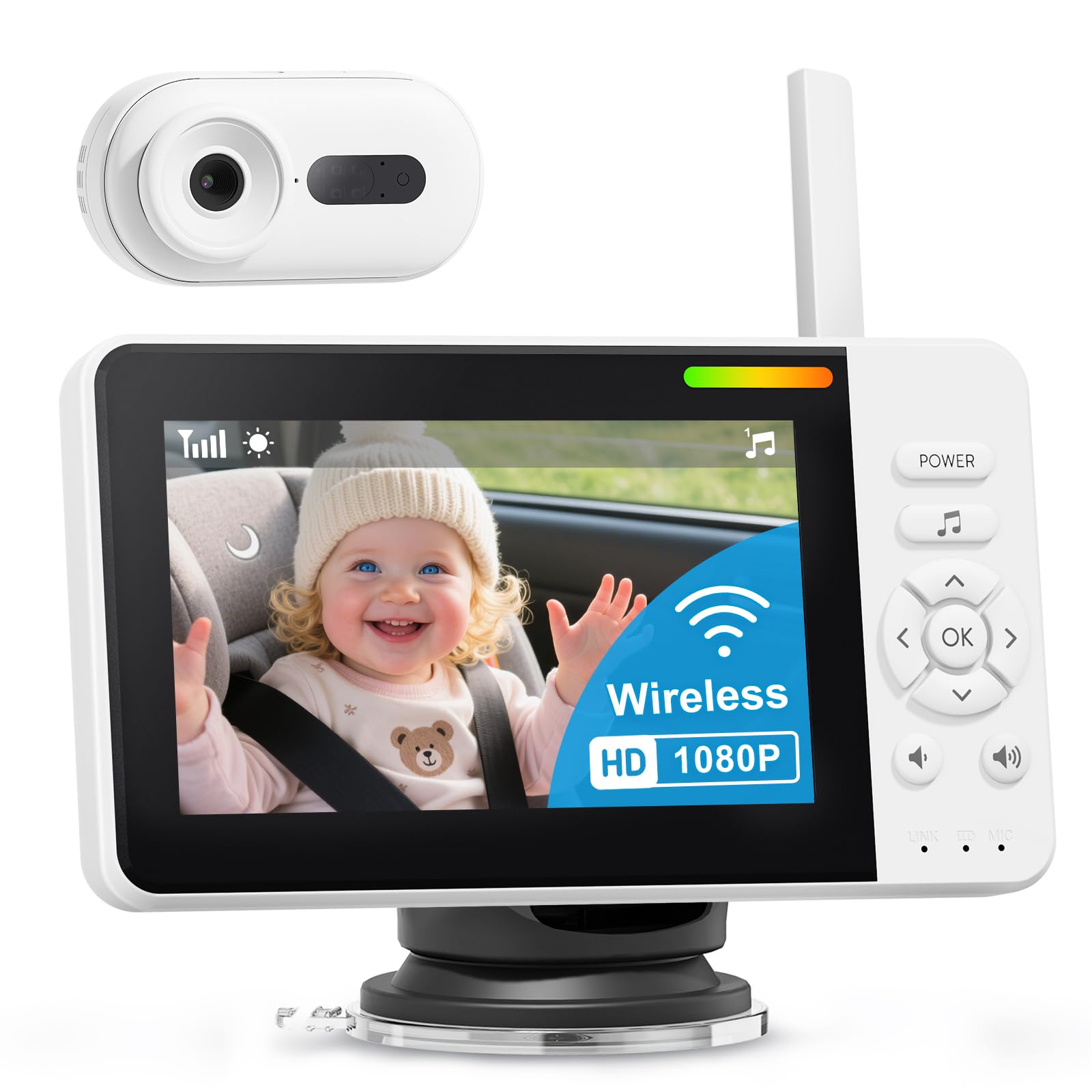 TinyShield wireless baby car camera front view provides daytime monitoring.