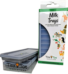 Tiny Tot Innovations breast milk freezer trays with carrier show organized storage for quick thawing.