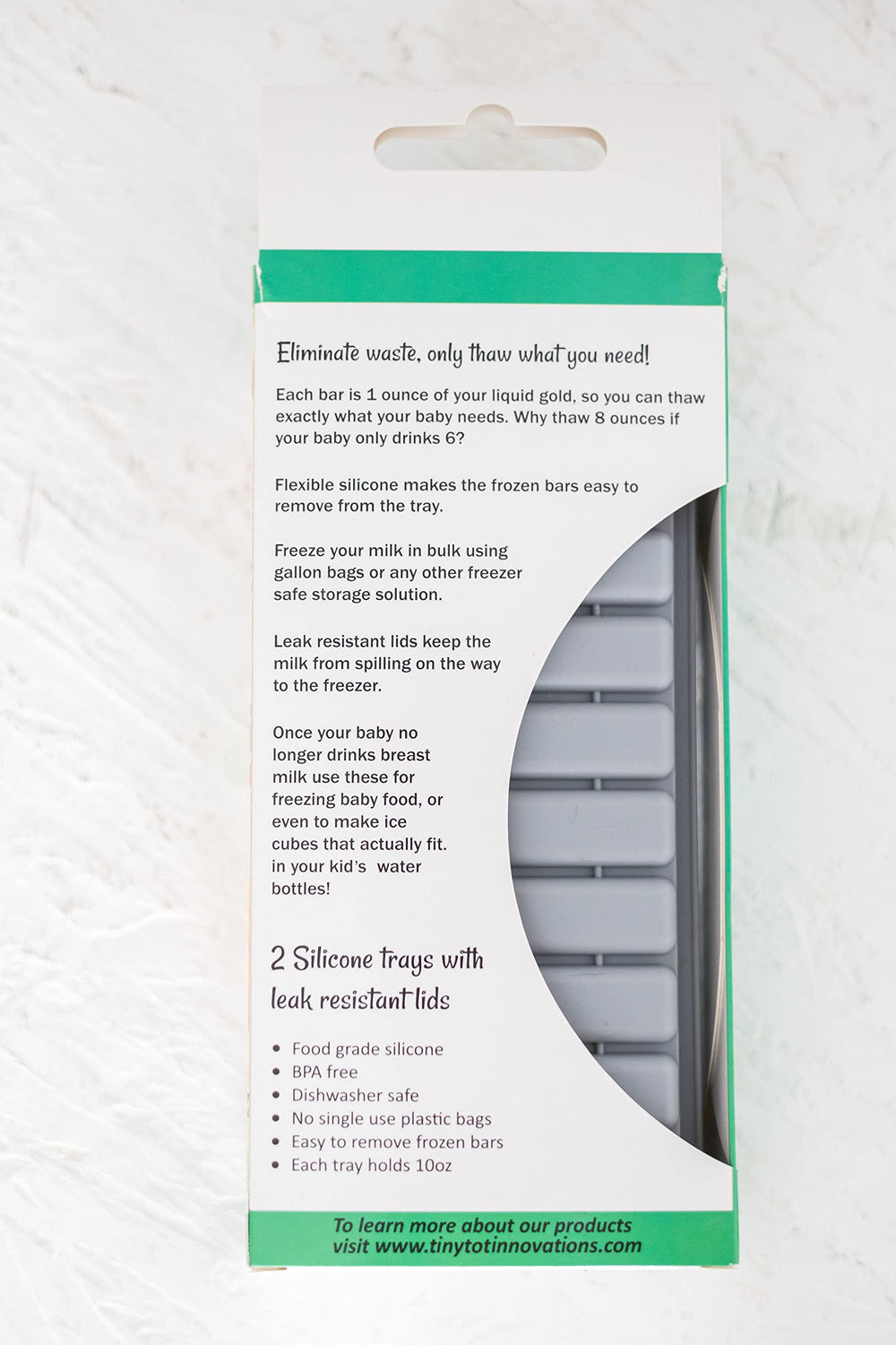 Tiny Tot Innovations dishwasher-safe silicone highlights durable, easy-clean materials for busy parents.
