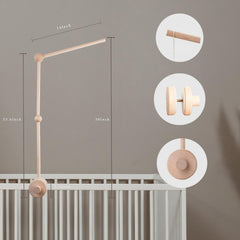 TinyWiz Baby Crib Mobile Arm top adjustment enables precise mobile positioning.