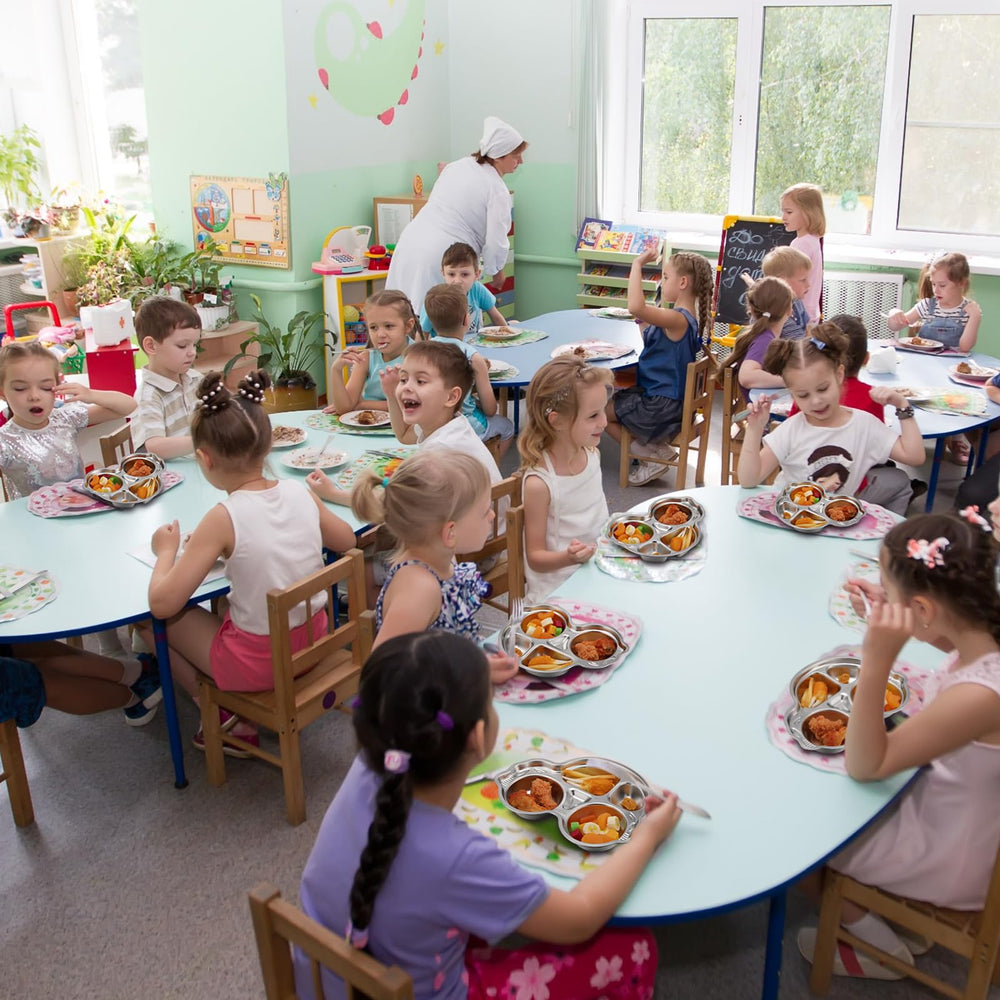 Tioncy 4-section plate—great for portion control and variety at home or school.