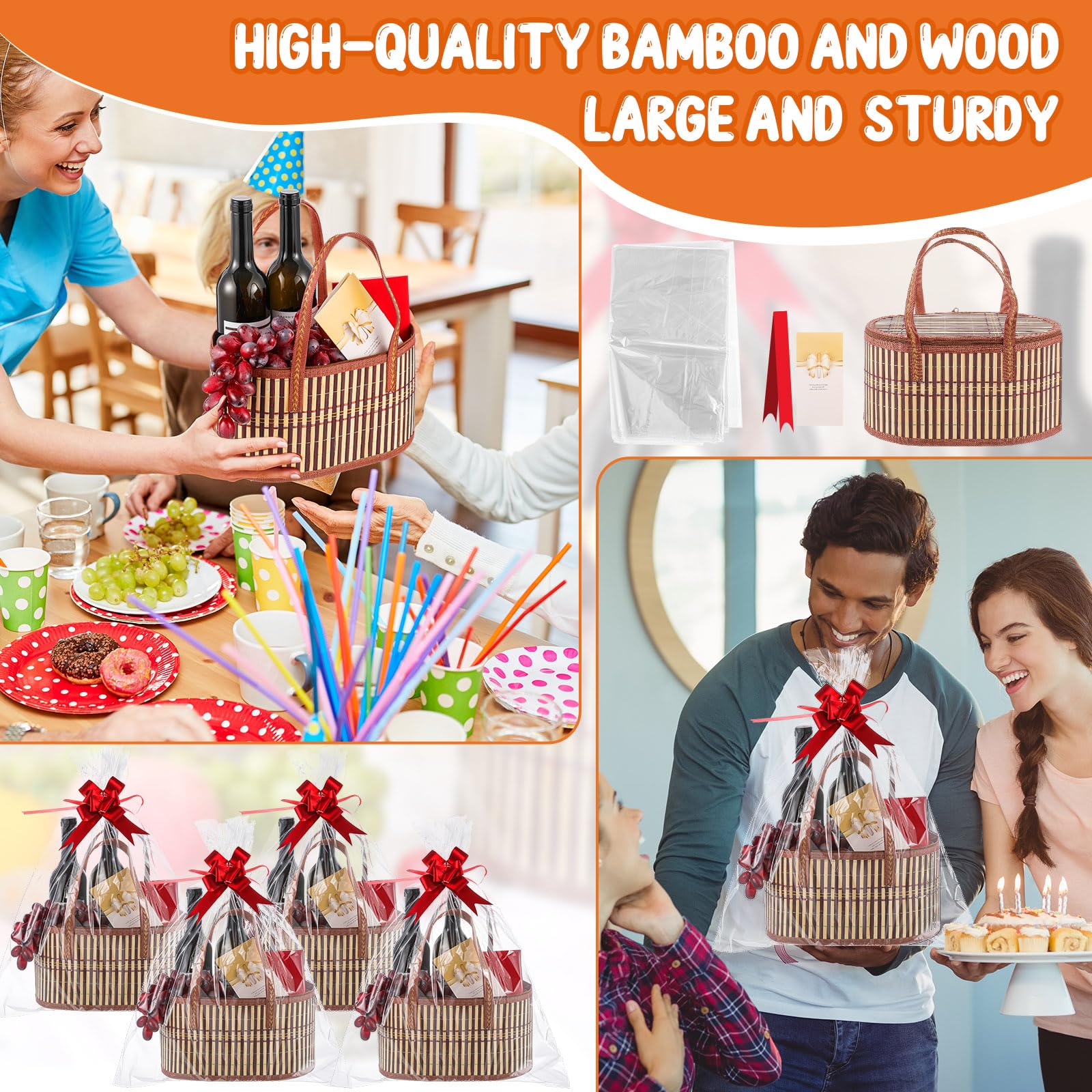 Tioncy 6-set gift bags match the baskets for cohesive gifts
