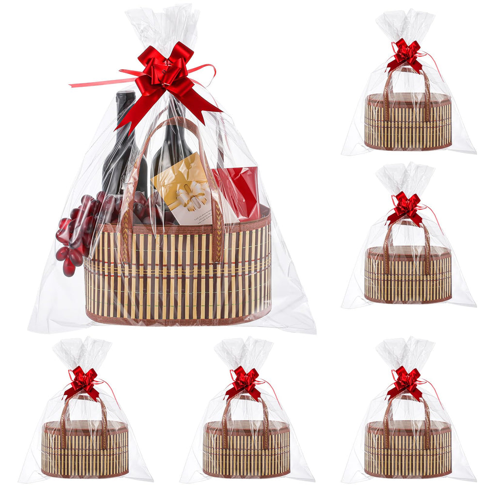Tioncy 6-set yellow woven bamboo baskets for elegant gifting