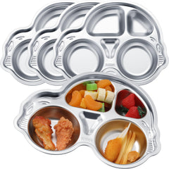 Tioncy car-shaped stainless steel plate for kids—durable, easy to clean, mess-minimizing.