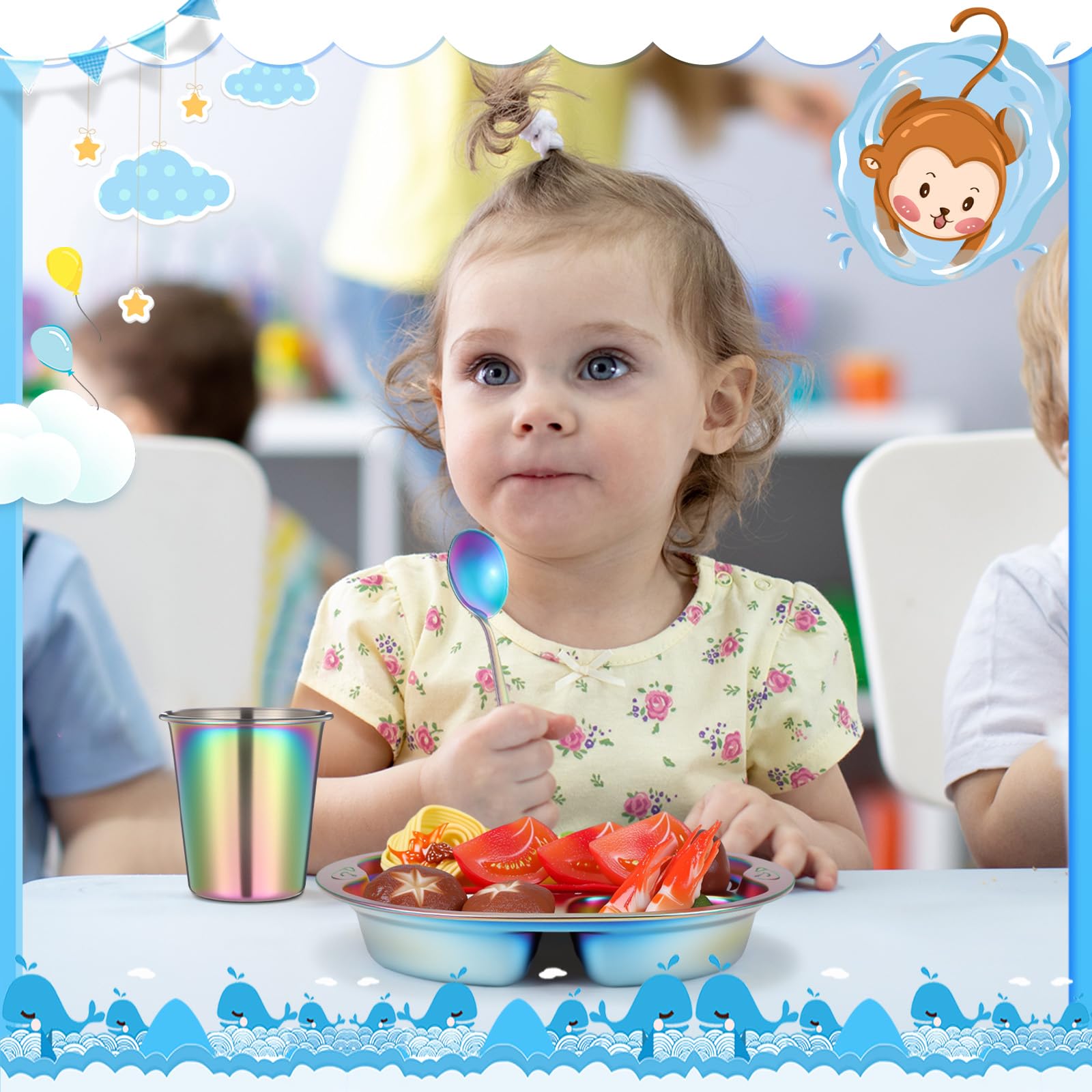 Tioncy kids utensils spoons designed for little hands and easy cleaning