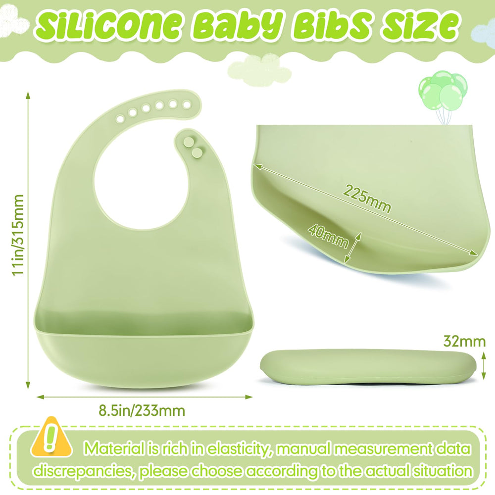 Tioncy silicone bibs in 12 colors for color-coordinated mealtime sets