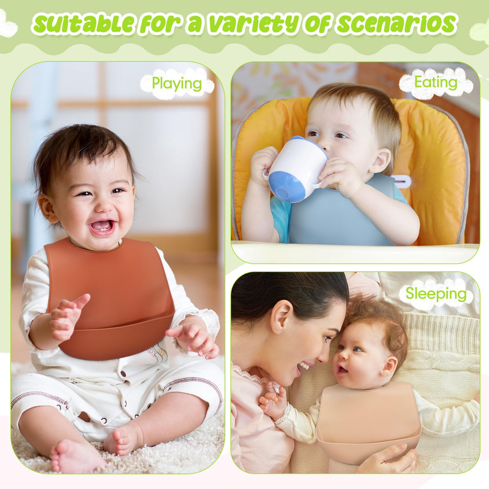 Tioncy roll-up bibs pack compactly for on-the-go meals