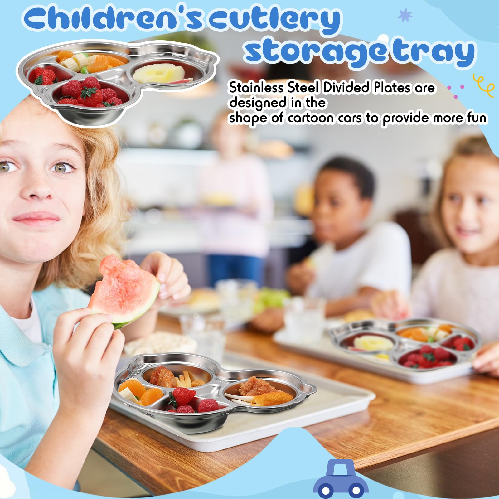 Tioncy stackable steel plates—compact storage for small kitchens or dorm rooms.