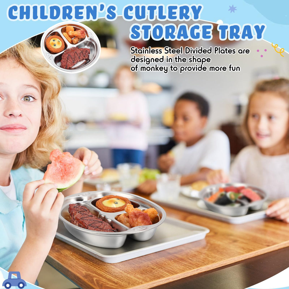 Tioncy three-section design keeps foods separate and portions visible