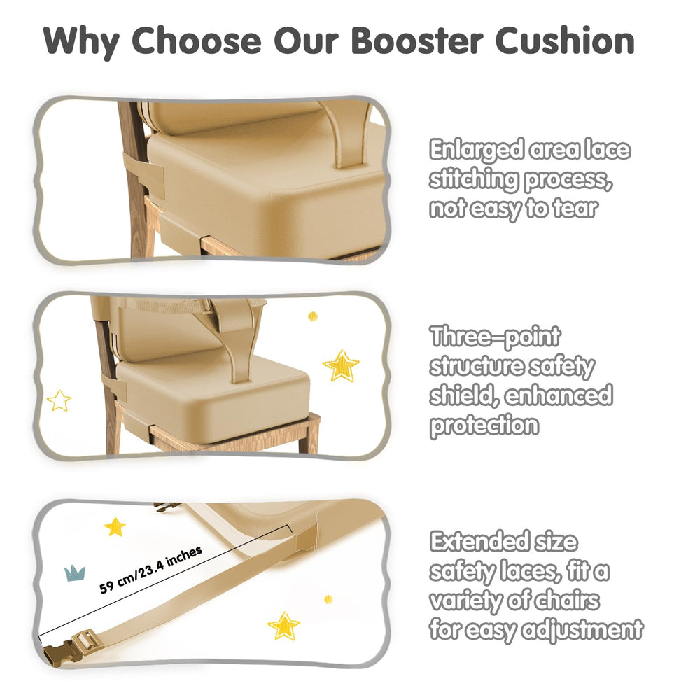 TIOPSUUO toddler booster seat backrest adds comfortable support.