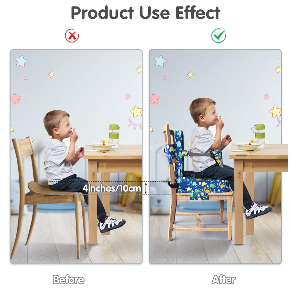 TIOPSUUO booster seat with extended straps fitting most chairs securely
