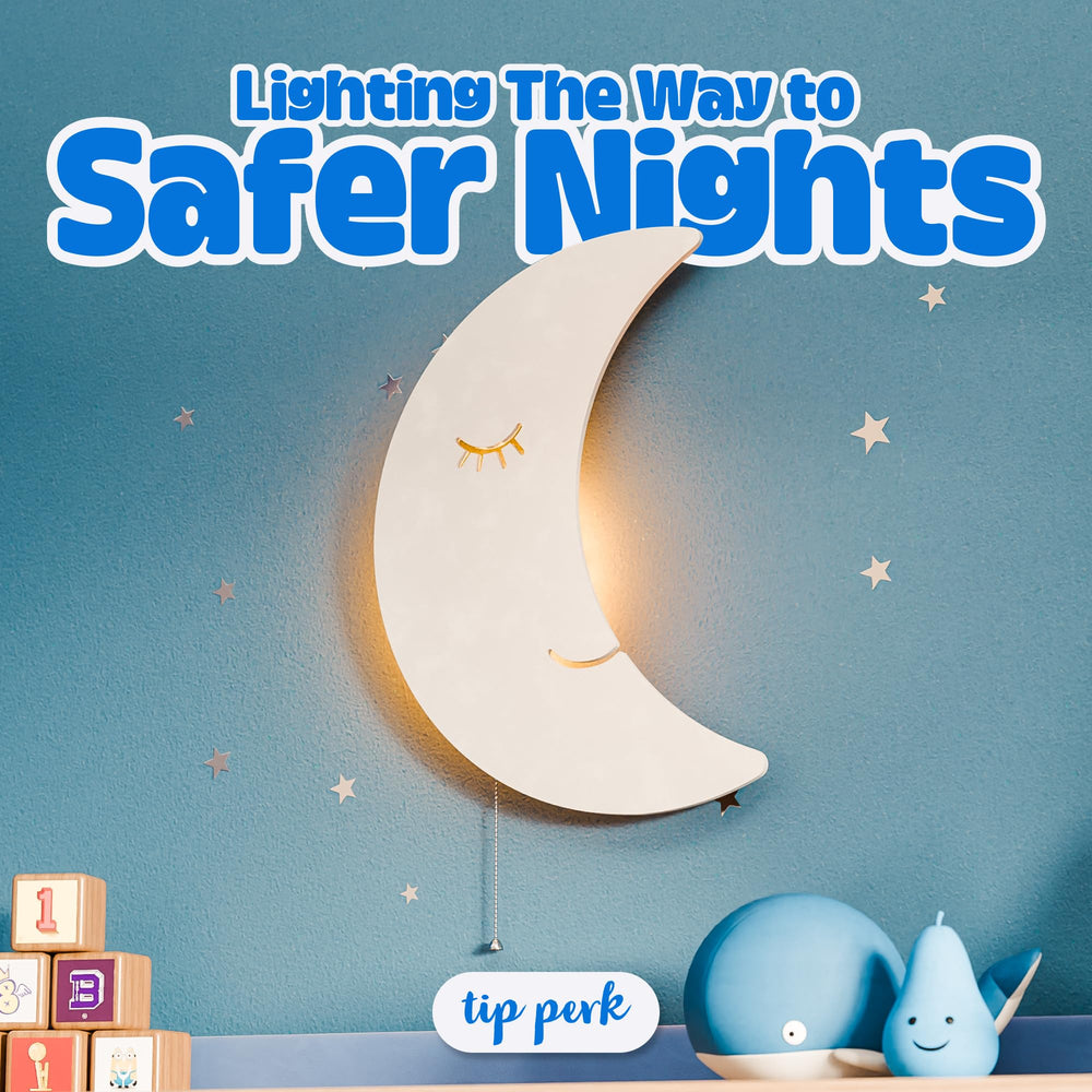 Tip perk Warm Moon Light decorates the room while guiding little sleepers
