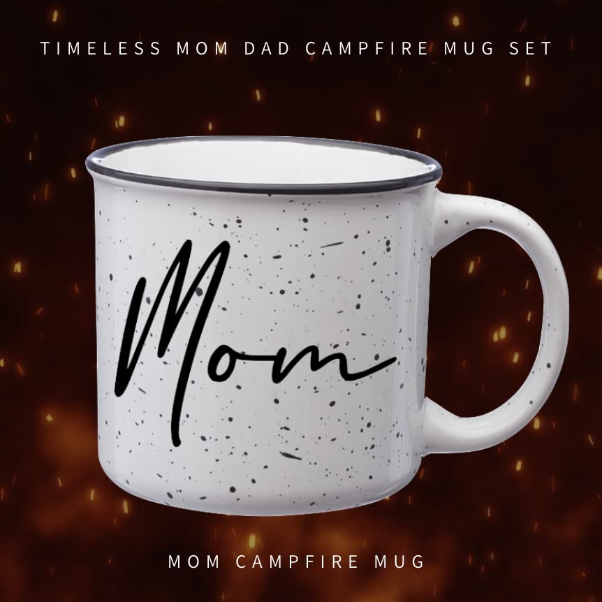 Tipit Drinkware Mom Dad Campfire Mug Set print-side, durable high-quality printing for years.