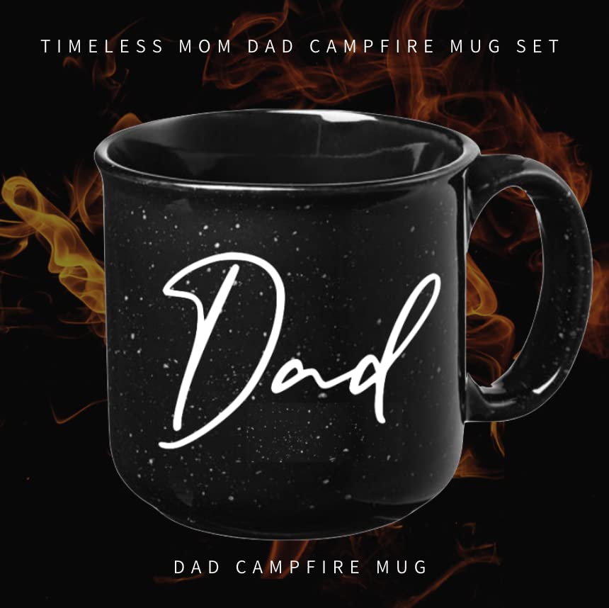 Tipit Drinkware Mom Dad Campfire Mug Set side-by-side, perfect for couples gifts and announcements.