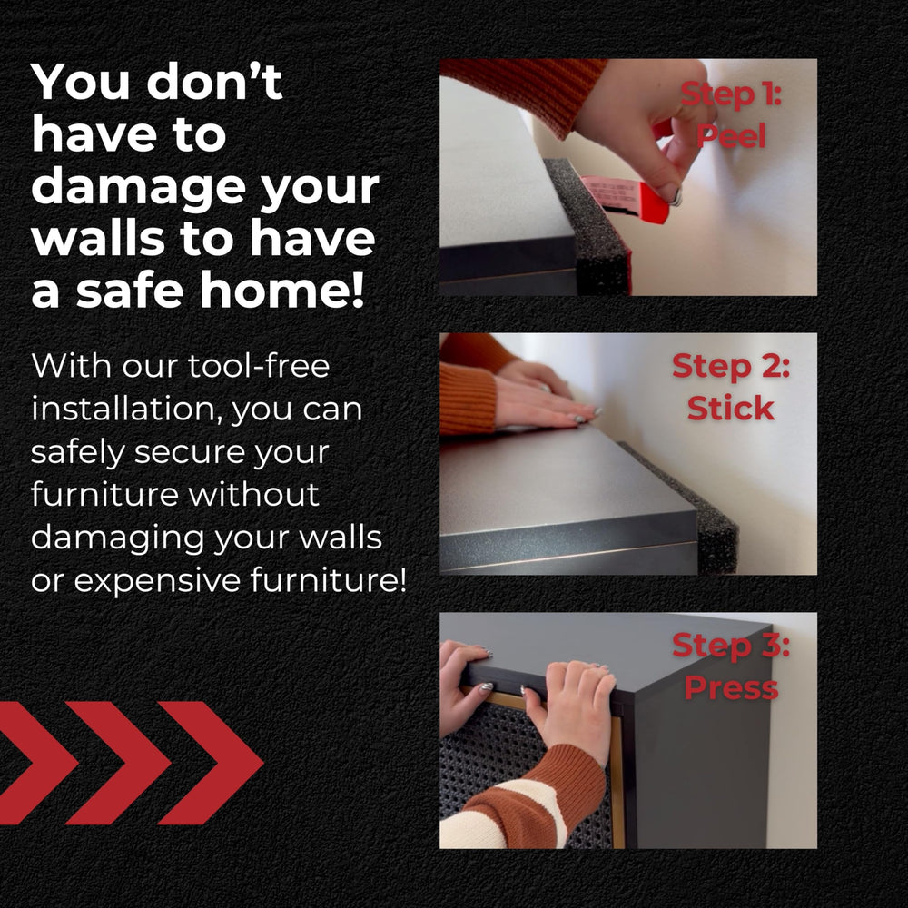 TipNot easy peel-and-stick installation on walls and furniture for quick safety setup.