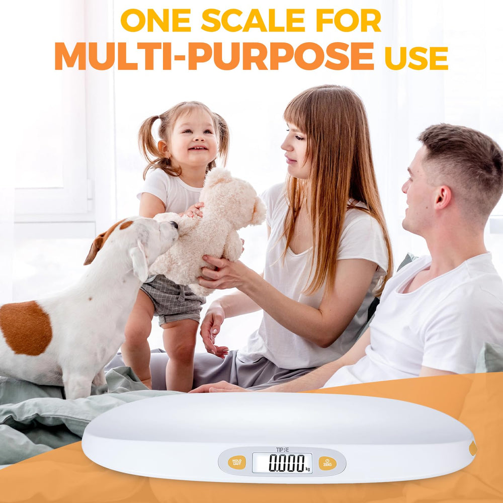 TIPRE baby-scale energy-saving design auto-off extends battery life.