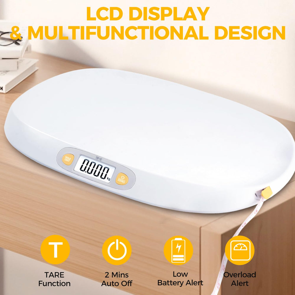 TIPRE baby-scale non-slip-feet keep the scale steady on smooth surfaces.