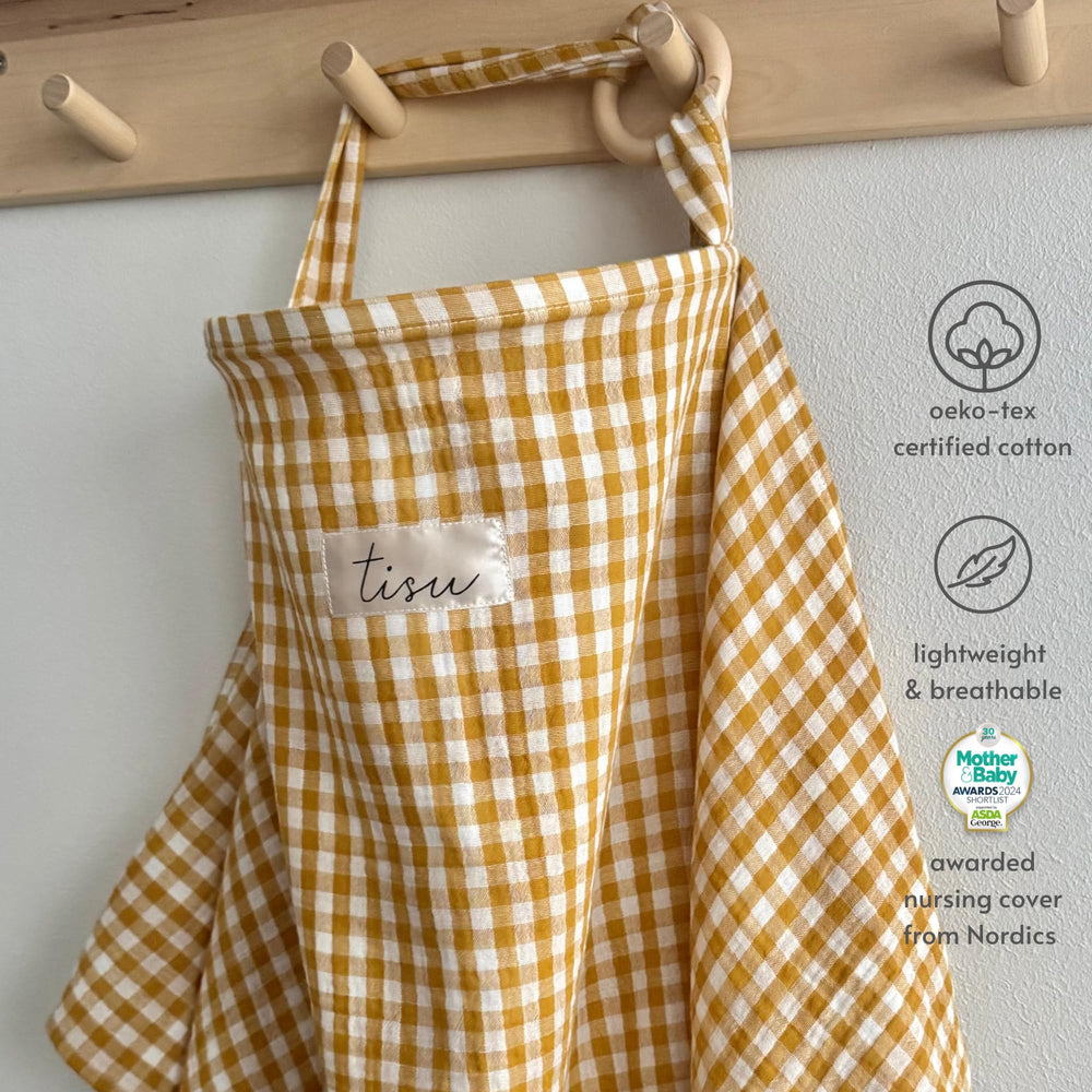TISU nursing cover car-seat-cover demonstrates wind protection during walks