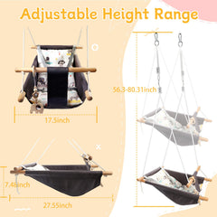 Tislly baby swing beech-wood-details provide sturdy, smooth framing