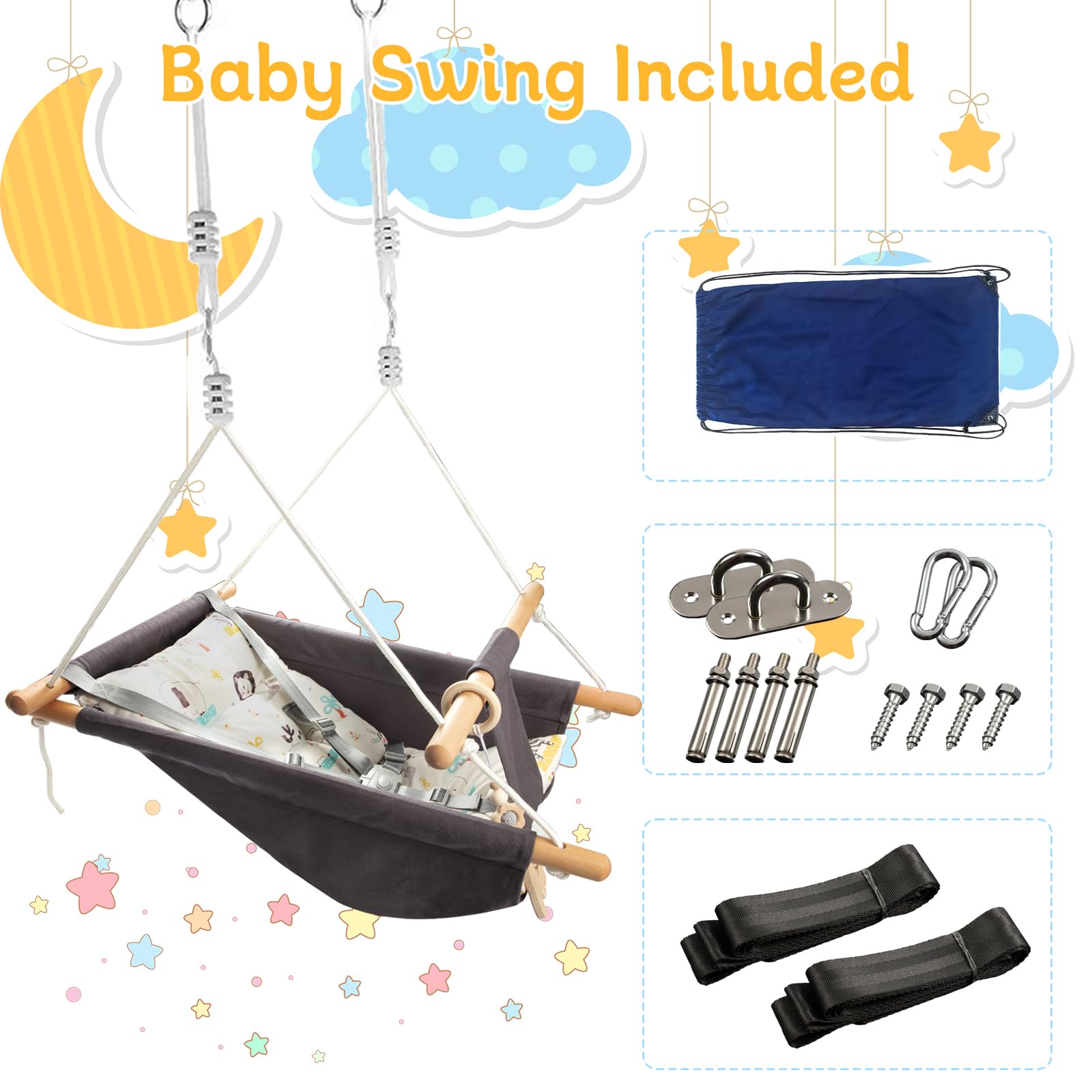 Tislly baby swing portable-storage-bag enables travel-ready setup