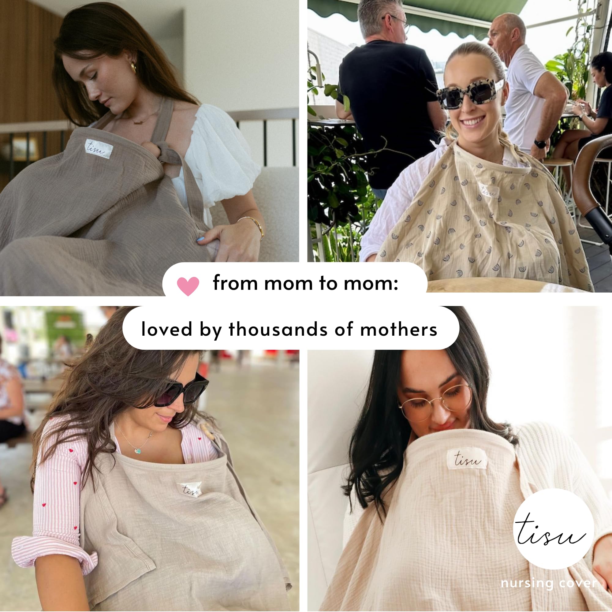 TISU nursing cover folds compactly for travel and daily use.