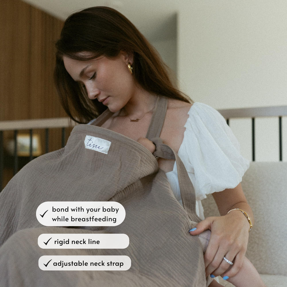 TISU Nursing Cover with adjustable neckband keeps you comfortable and focused