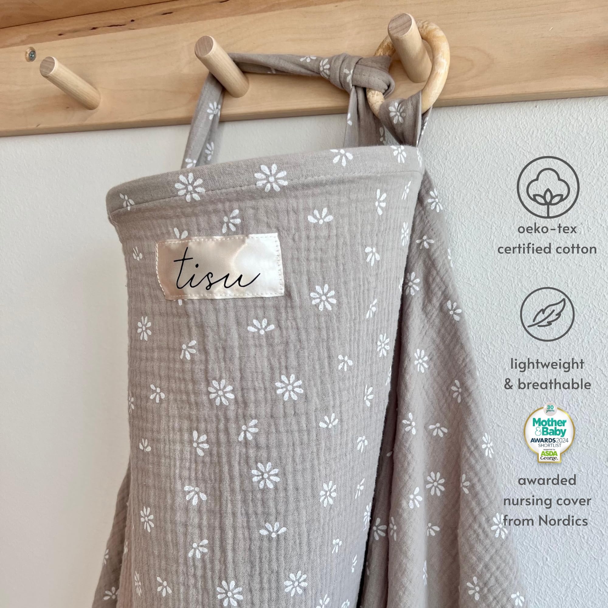 Machine-washable TISU nursing cover for easy care
