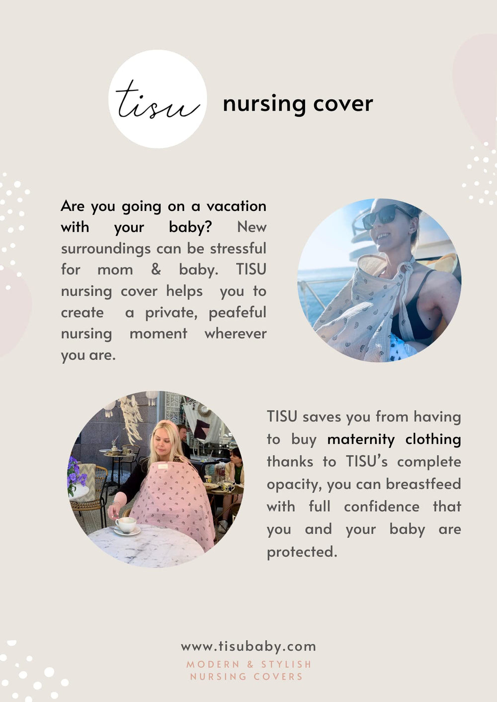 TISU multi-use car seat cover protects privacy in public spaces