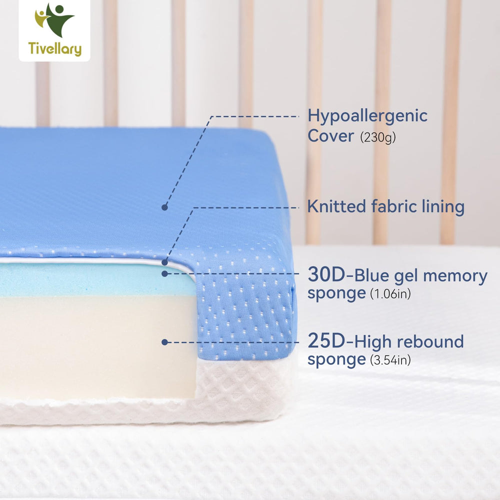 Tivellary dual-sided crib mattress removable cover is easy to wash and refresh.