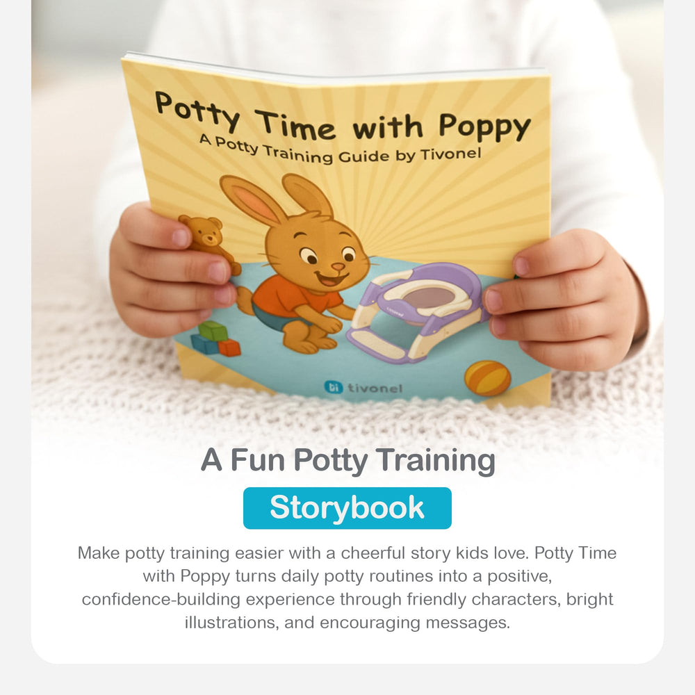TIVONEL toddler potty splash guard helps reduce spills.
