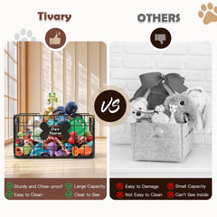 Tivray dog toy basket chew-proof frame supports durable, long-lasting storage.