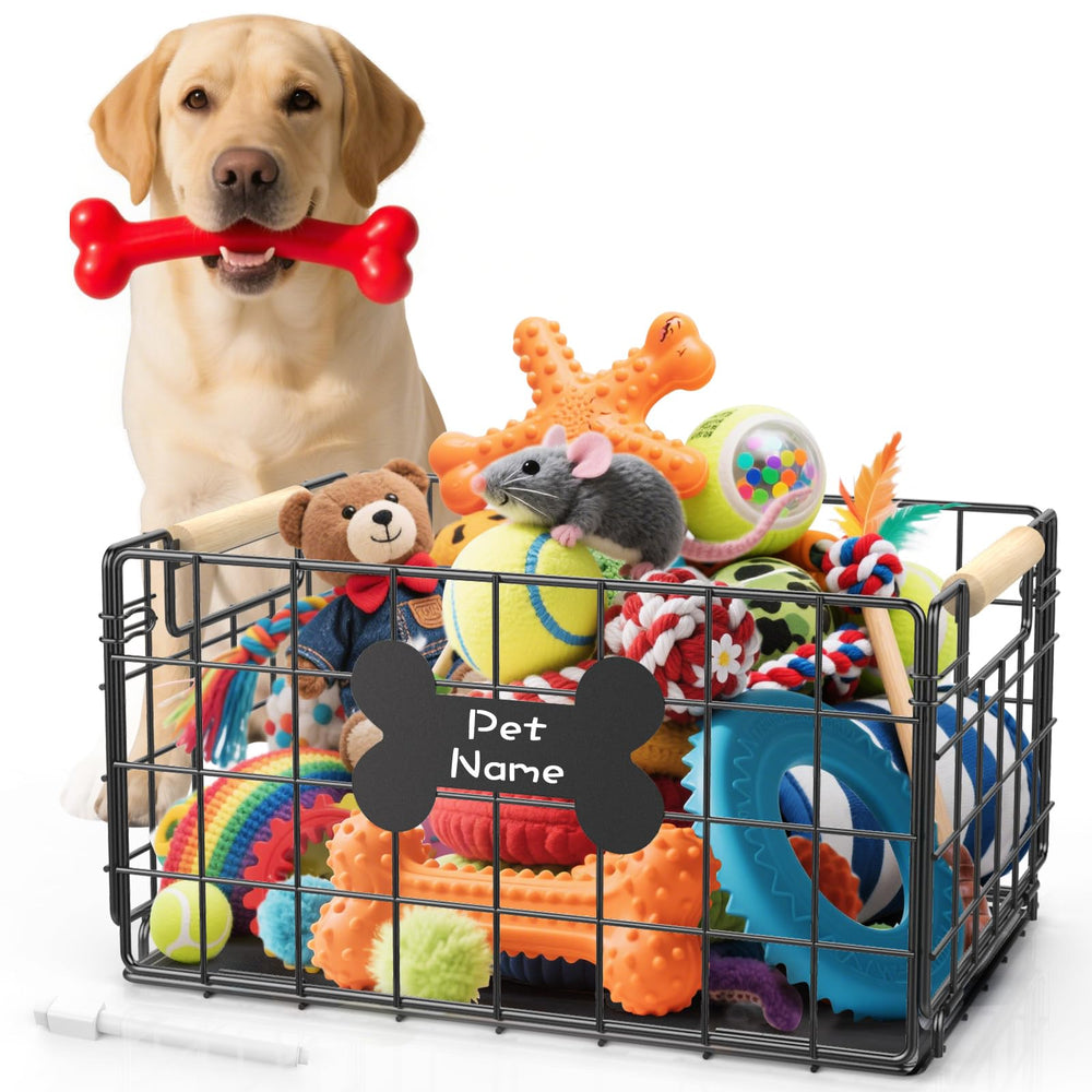Tivray dog toy basket full-size storage keeps toys organized and clutter-free.