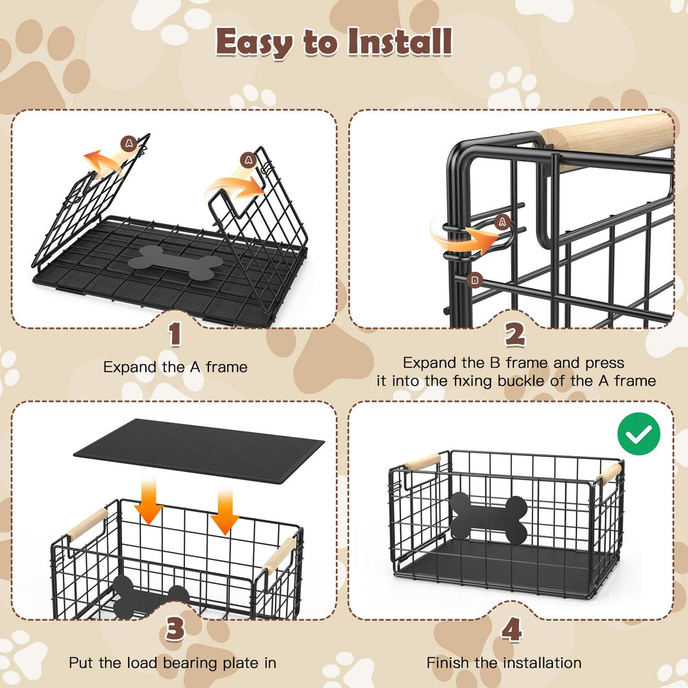 Tivray dog toy basket in living room setup for tidy pet space.