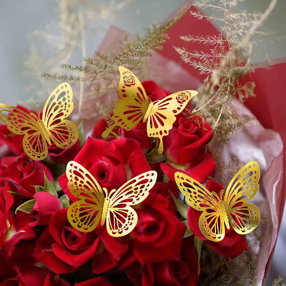 Tixiquns Gold Butterflies party-ornament offers quick DIY decor.