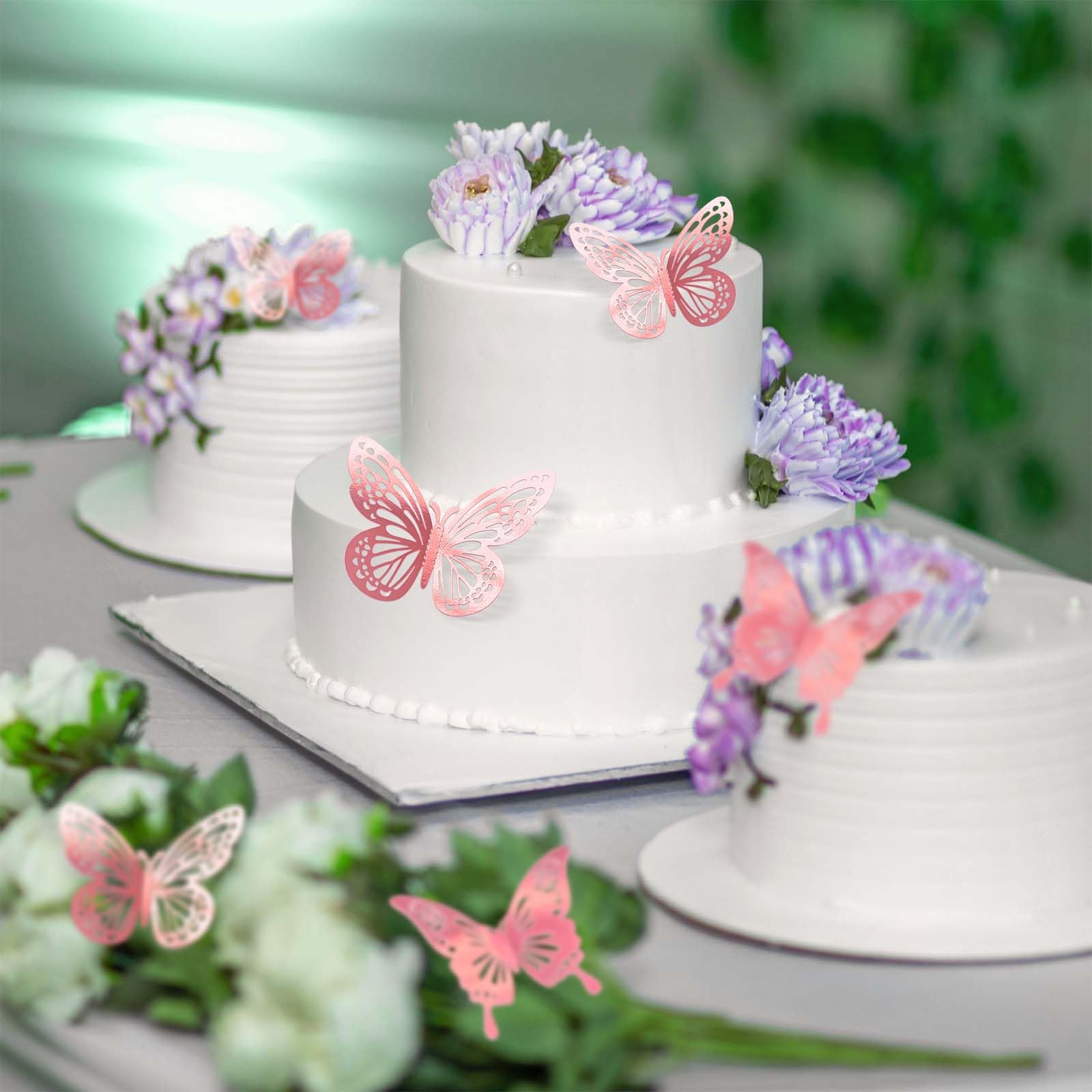 Tixiquns metallic paper 3D butterfly decor shines on walls or displays