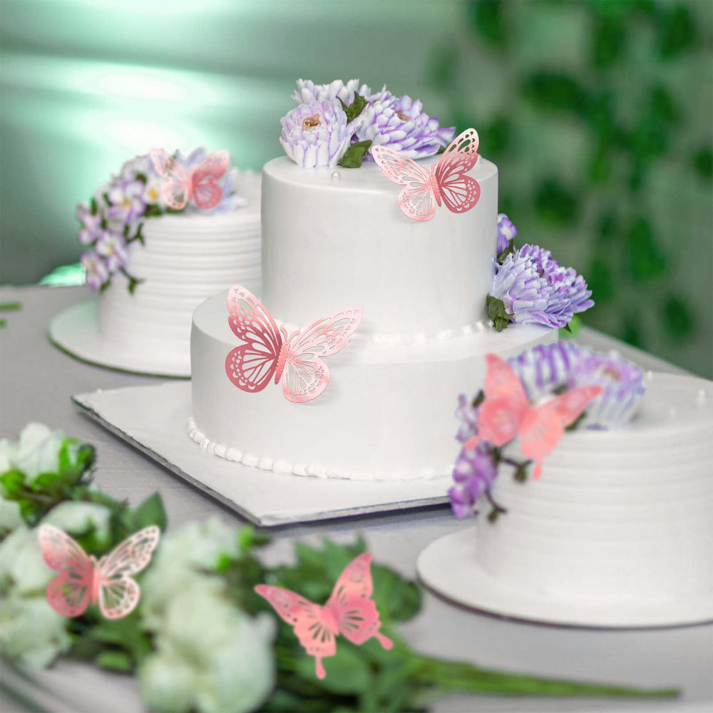Tixiquns metallic paper 3D butterfly decor shines on walls or displays