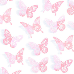 Tixiquns pink butterfly decor pack overview with bright 3D butterflies for lively room decor.